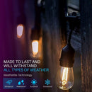IP65 15M LED S14 String Lights Waterproof E27 Warm LED Retro Edison Filament Bulb Outdoor Street Garden Patio Holiday Lighting