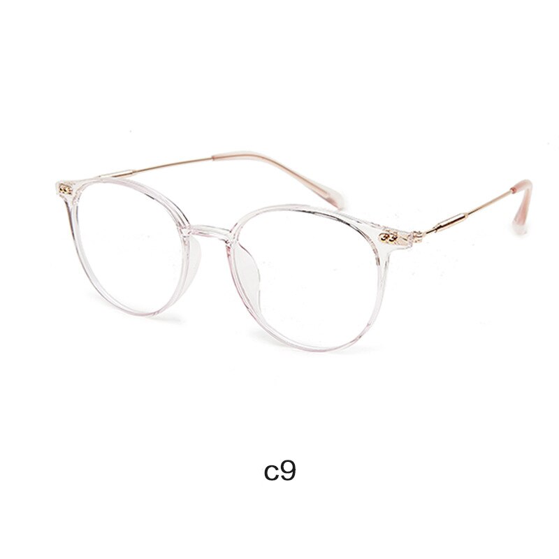 Acetate Unisex Solid Alloy Glasses Frame Women  Prescription Glasses  Fashion Designer Metallic Circle Glasses Myopia Glasses