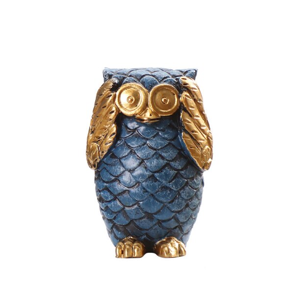 ERMAKOVA Modern Simple Resin Owl Statue Adornment Home Decoration Artistic Craft Figurine Gift for Living Room Bedroom