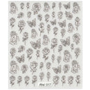 42Model Sticker Nail Decal 3D Adhesive Patch,Smile/Animal/Flower Nail Art Decorations Manicure Sticker Easter Day Design Decal-