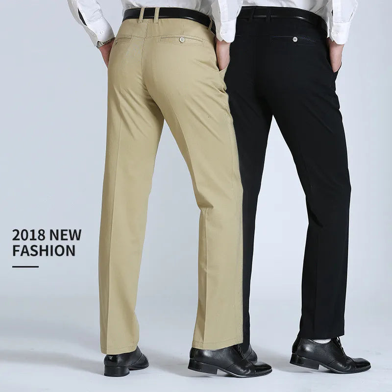 MRMT 2023 Brand Men's Trousers Middle-aged Men Trousers Thin Casual Loose Pant Solid Color High Waist Man Trouser Pants for Male