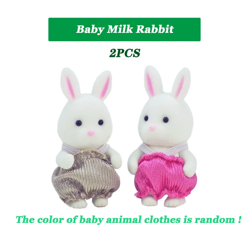 Easter Bunny Simulation Forest Animal Baby Toys Rabbit Family Dolls Dollhouse Figures Collectible Toy  4.5cm Furniture Set Gift