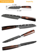 The Forge | Damascus Laser-Pattern Chef Knife Set (1-10 Piece)