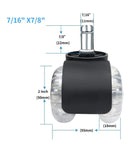 5 Desk Chair Wheels Office Chair Caster Diameter 50mm Hard Floor Caster Double Wheel Design Swivel Chair Wheels for Office Desk