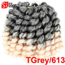 Silike 8inch Synthetic Ombre Jumpy Wand Curl Crochet Braids 22 Roots Jamaican Bounce Curl Crochet Hair Extension for Black Women