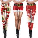 2022 Fashion New Ladies Capris Color Christmas Stripe Print Tights Sexy High Waist Sports Fitness Party Tights