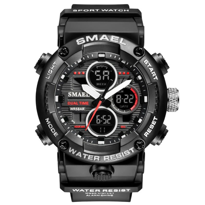 SMAEL Sport Watch Men Waterproof LED Digital Watches Stopwatch Big Dial Clock For Male 8038 relogio masculino Men Watches Quartz