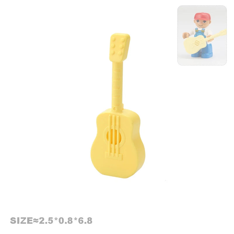 Big Size Action Figures City Princess Policemen Family Building Block Doll Character Accessory Assembly Toys for Children Gift