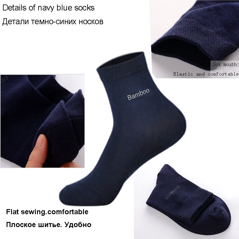 10PCS=5pair High Quality New Bamboo Fiber Socks Men Casual Business Breatheable Men&