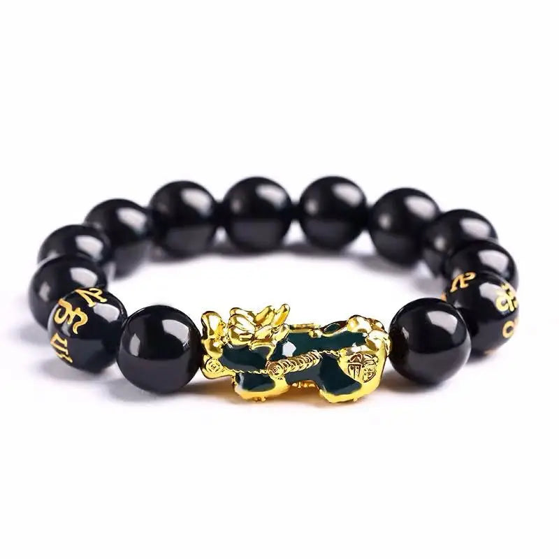 Feng Shui Men's Lucky Prayer Beads Bracelet for Men Women Wristband Gold Color Pixiu Wealth and Good Luck Changing Bracelets