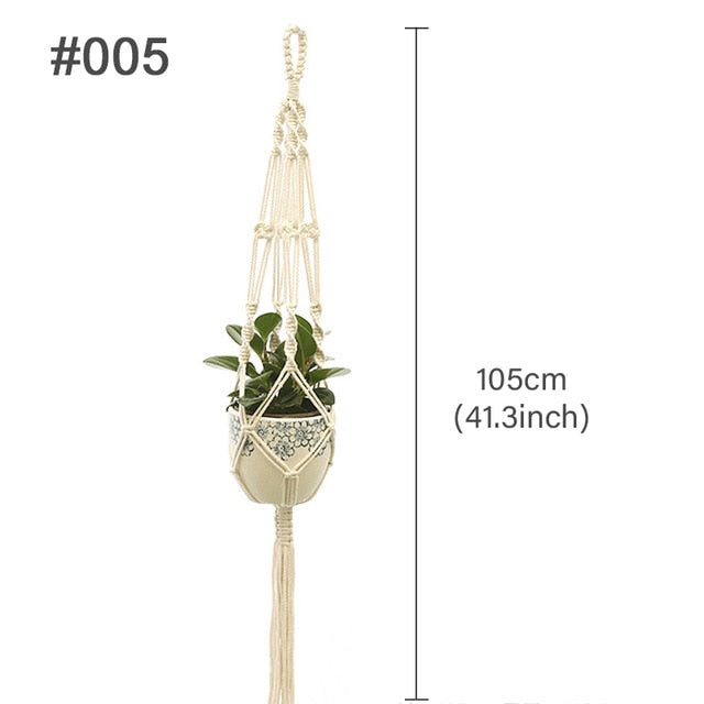 HUIRAN Flower Pot Net Bag Braided Vintage Decor Macrame Plant Hanger Hanging Flower Pot Decorative Hanging Baskets for Plants