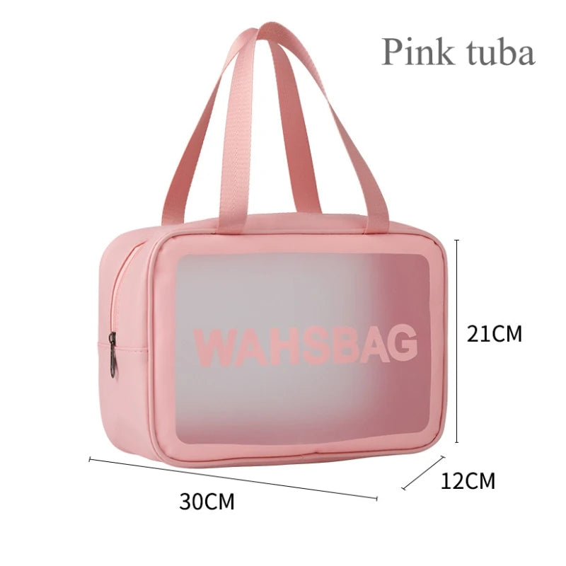 Travel Storage Toiletry Organize Women Waterproof PVC Cosmetic Portable Bag Transparent  Zipper Make Up Case Female Wash Kit