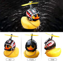 Car Rubber Duck Toy With Helmet Broken Wind Pendant Small Yellow Duck Car Dashboard Ornaments Cool Glasses Duck