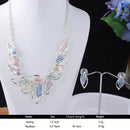 MeiceM Women Enamel New Design Leaf Drop Chunky Necklace Female Luxury Necklaces Wedding Christmas Gifts for Women 2021 Jewelry