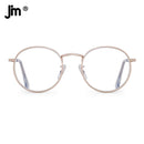 JM Runde Blaulichtfilter-Lesebrille für Herren und Damen, Federscharnier, Metallrahmen, Vintage-Lupenbrille, Alterssichtigkeit