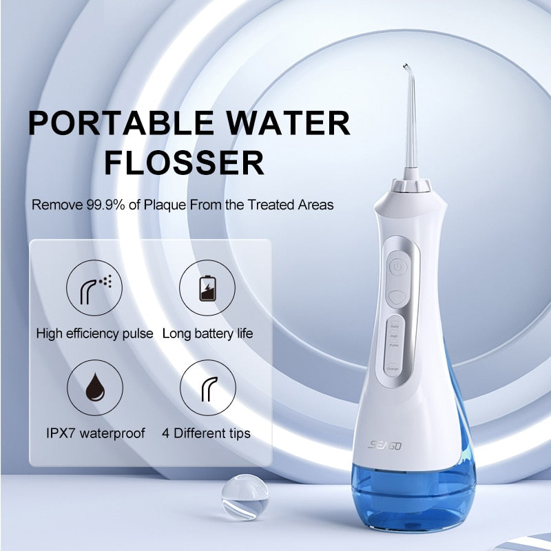 Seago Rechargeable Electric Toothbrush with Water Flosser Adults Sonic Tooth Brush Oral Dental Irrigator White Black Home Gift