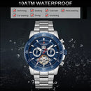 NAVIFORCE New Men Mechanical Watch 100M Waterproof Full Steel Wristwatch Date Week Month Display Man Luxury Watches reloj hombre