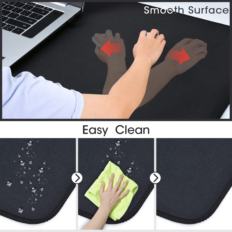 Large Gaming Mouse Pad Computer Mousepad Waterproof Multi-size Anti-slip Natural Rubber Desk Mat with Locking Edge Play