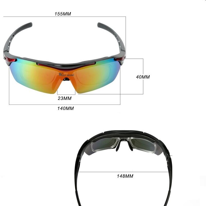 WEST BIKING Cycling Sunglasses Polarized 5 Lens Windproof Anti-fog Mypia Frame Sport MTB Bike Bicycle Eyewear Cycling Glasses