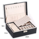 Neue doppellagige Schmuckschatulle aus Leder Ohrstecker Ohrringe Ornament Aufbewahrungsbox Multifunktionale große Schmuckverpackung Display