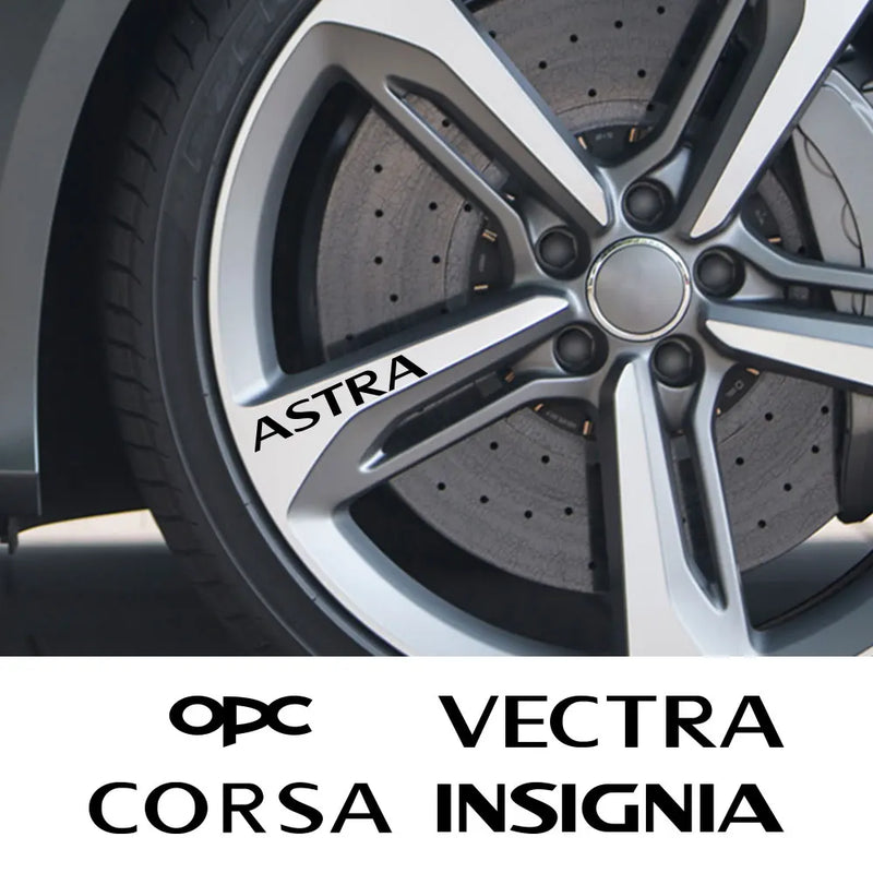 For Opel OPC Astra Insignia Corsa Mokka Vectra Car Wheel Rim Sticker Waterproof Vinyl Film Decal Auto Decoration DIY Accessories