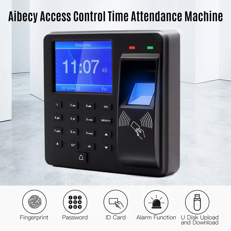 Access Control Time Attendance Machine Fingerprint/Password/ID Card Recognition Time Clock Employee Checking-in Recorder