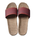 Suihyung Summer Women Linen Slippers New Color Stripe Belt Indoor Shoes Home Open Toe Slip On Lovers Casual Flax Slides Sandals