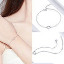 BISAER 925 Sterling Silber Runde Glücksblaue Böse Augen Liebe Herz Offene Armreifen Damen &amp; Mädchen Silber Armbänder Mode Schmuck