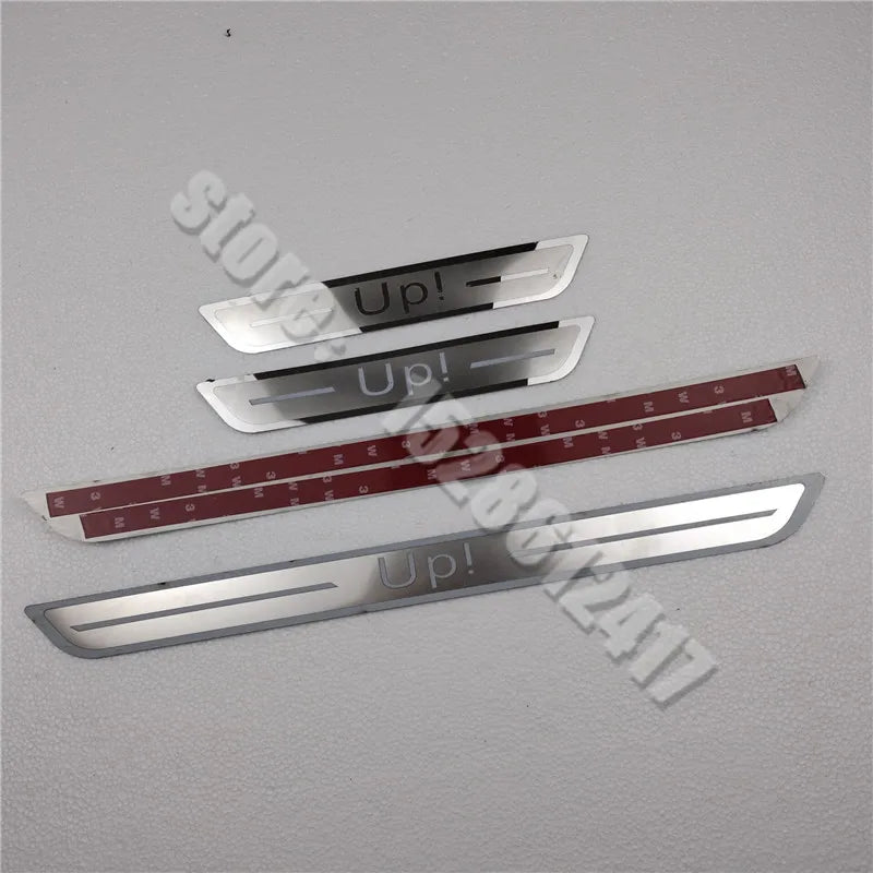 for Volkswagen VW UP UP! 2012- 2020 2021 Door Sill Scuff Plate Guard Stainless Steel Kick Pedal Sticker Car Styling Accessories