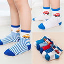 5 pair /1 lot spring & autumn kids socks cotton cartoon car children socks for boys 1-12 year baby socks