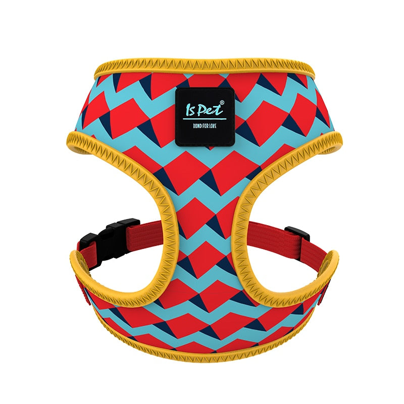 Fashion Dog Harness with Cute Pattern and Bright Color in Breathable Fabric