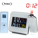 Digitaler Projektions-Wecker Wetterstation mit Temperatur Thermometer Luftfeuchtigkeit Hygrometer/Nachttisch-Aufwachprojektor-Uhr