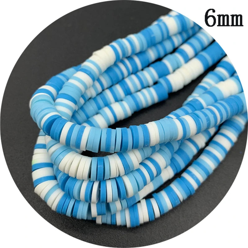 400pcs/Lot 3/4/5/6mm 16inch Round Slice Clay Beads Spacer Beads Polymer Clay Beads For Jewelry Making DIY Handmade Accessories