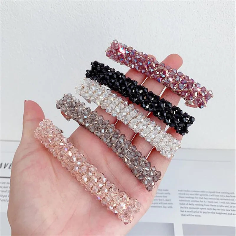 1pcs Women Girl Korean Crystal Elegant Crystal Pearl Hair Clip Barrettes Hairgrips Hair Pin Hair Accessories Styling Tools