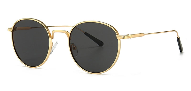 Kachawoo men's round sunglasses retro metal gold black brown classic sun glasses fashion woman accessories gifts drop ship
