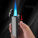 Metal Triple Torch Jet Lighter Turbo Cigar Pipe Lighter With Cigar Cutter Butane Gas Windproof  Lighter Cigarette Christmas Gift