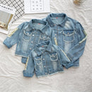 Teens Girls Jacket Coat Long Sleeve Denim Outwear for Kids Children Spring Autumn Cartoon Print Jackets Tops Clothes