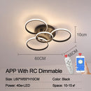 Smart Home Alexa Modern Led Chandelier Lamp RC Dimmable APP Circle Rings For Living Room Bedroom Ceiling Chandelier Fixtures