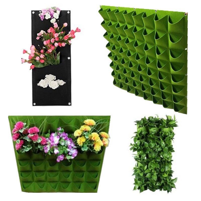 Wall Mount Hanging Planting Bags Home Supplies Multi Pockets Green Grow Bag Planter Vertical Growing Vegetable Living Garden Bag