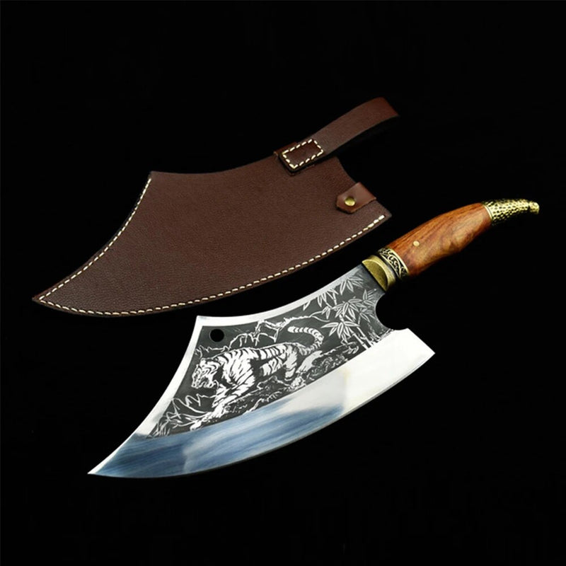 Little Cook-Professional Chinese Kitchen Chef Knife, Multifunctional Meat Cleaver, Vegetable Cutter, Fixed Blade Cooking Tools