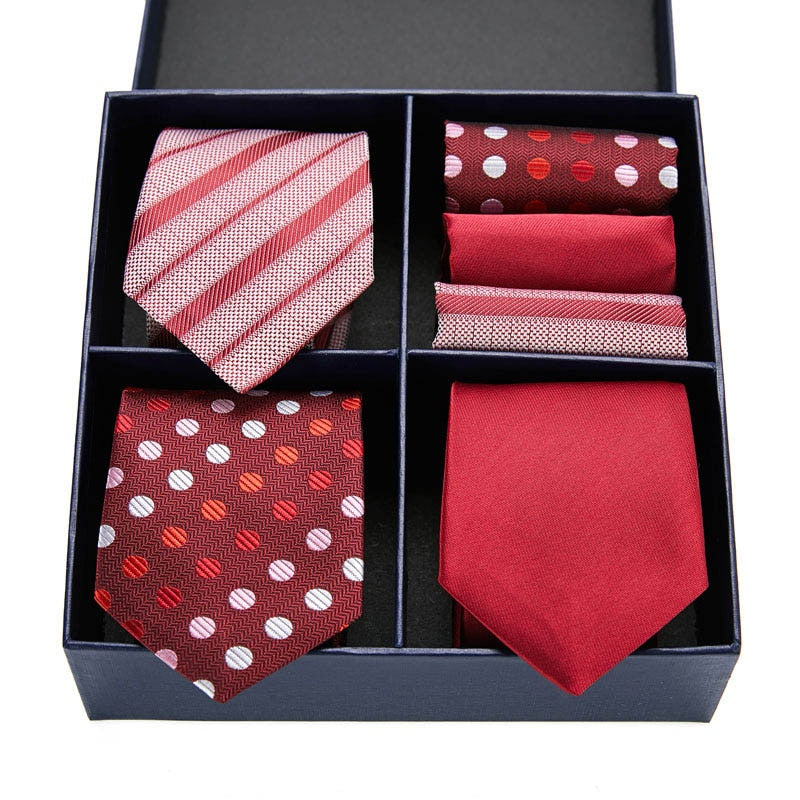 Gift box packing Silk Ties For Men Novelty Hanky  Set 3 Styles  Men&