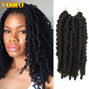TOMO Pre-twisted Passion Twist Crochet Hair 8 Inch Ombre Synthetic Bomb Twist Braids Short Wavy Curly Spring Twist Crochet Hair