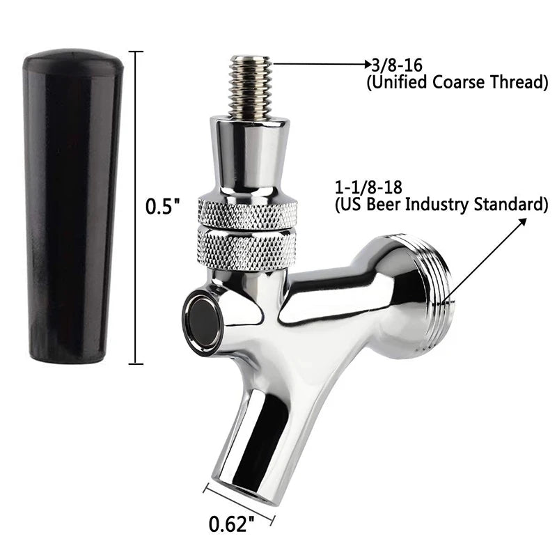 Craft Beer Tap with Liquid Ball Lock Quick Disconnect Assembly,Brewing Chrome Beer Faucet Taps Home brewery Draft Beer Dispenser