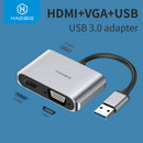 Hagibis USB 3.0 auf HDMI-kompatibler VGA-Adapter 1080P Multi-Display 2in1 USB zu HDMI-kompatibler Konverter für Windows 7/8/10 OS