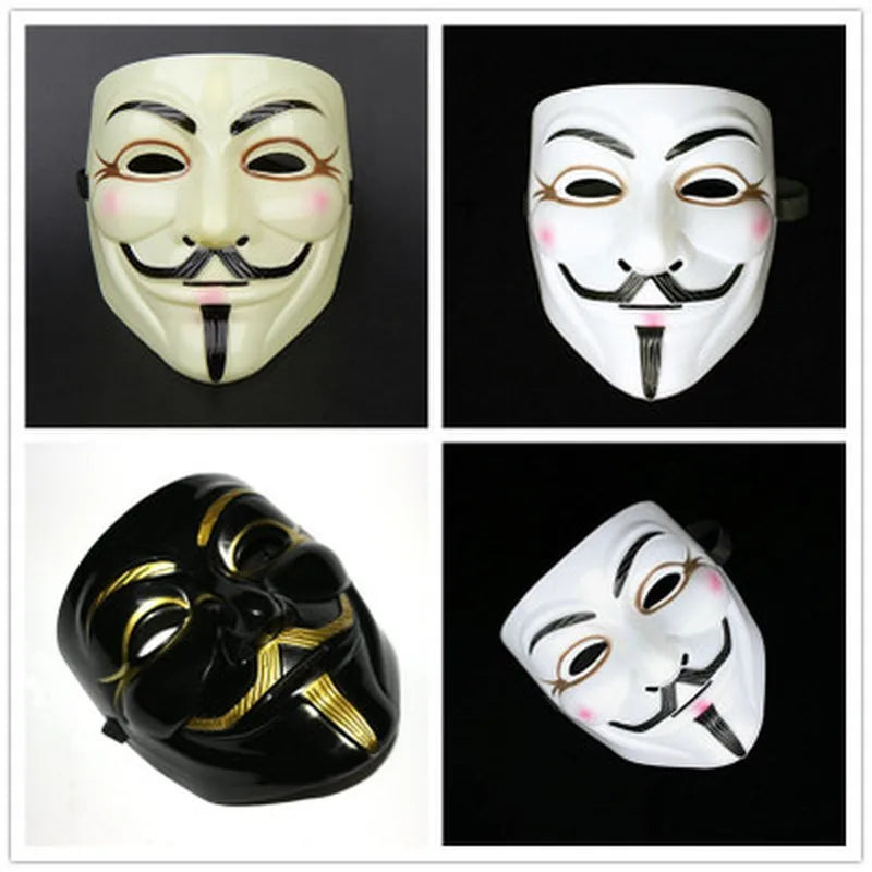 V for Vendetta Halloween Masks Movie Cosplay Costume Christmas Party Masquerade Mask Anonymous Guy Fawkes Magician Tool