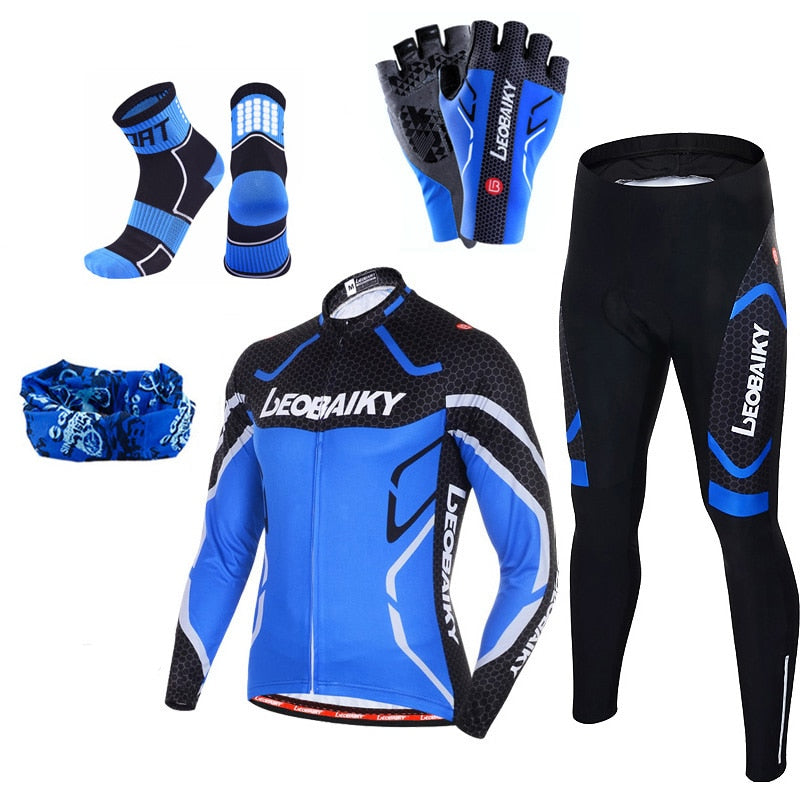 High Quality Pro Bicycle Jersey Long Sleeves Set Men Bike Clothing Mtb Cycle Wear 3D Padded Breathable Sportswear Complete Kits