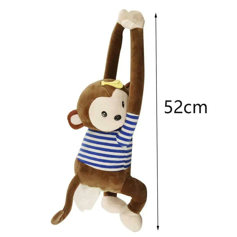 Lovely Monkey Short Plush Tissue Box Holder Paper Napkin Case Cartoon Paper Box Car Interior Car Home Office