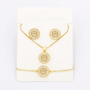 Hot Sale 26 Letters Jewelry Sets Necklace+Earrings+Bracelet For Women Initial Alphabet Charm Copper Zircon Party Wedding Gift