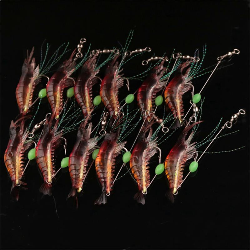 12pcs/lot Classic 9cm 6g Soft Fishing Lures Fake Shrimp Floating Soft  Bait Artificial Silicone Shrimp with Hook Fishing Tackle