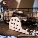 Holz-Kindergarten-Maus-Fädelbrett, Schnürung, Buche, Holz-Nähspielzeug, Dinosaurier-Knopf, Perlenblöcke für Jungen und Mädchen, Produkte